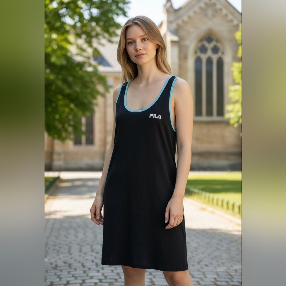 Fila Black Teal Sports Dress NWOT #TK37
